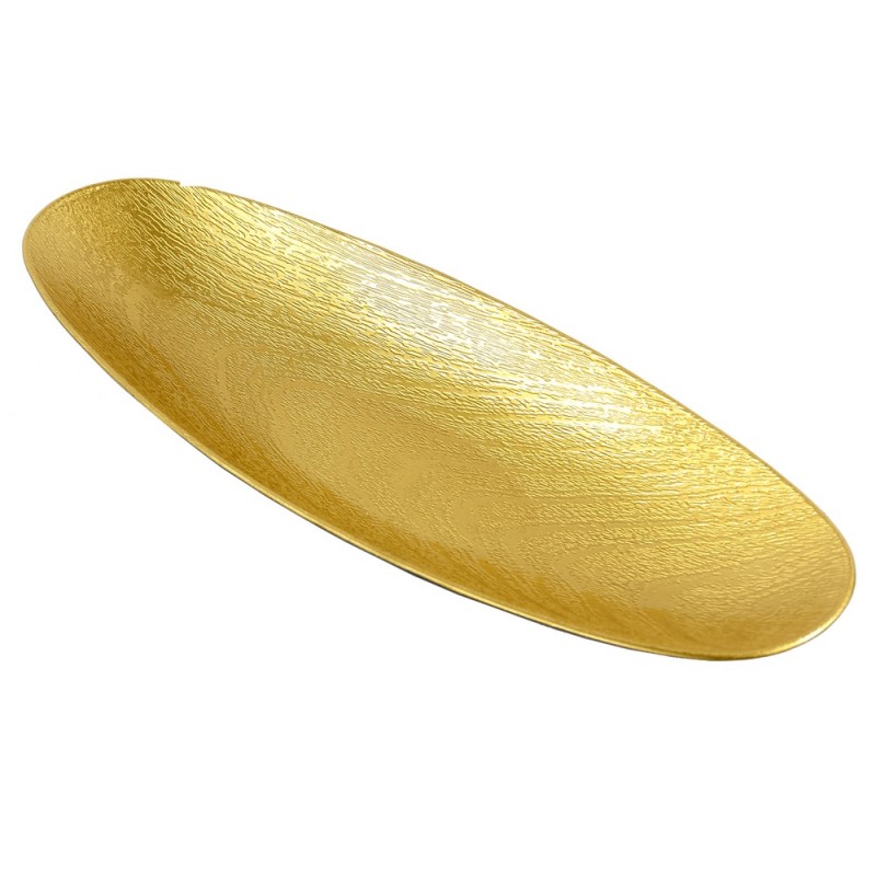 Plateau ovale en plastique doré 16 x 40 70 x 5 cm