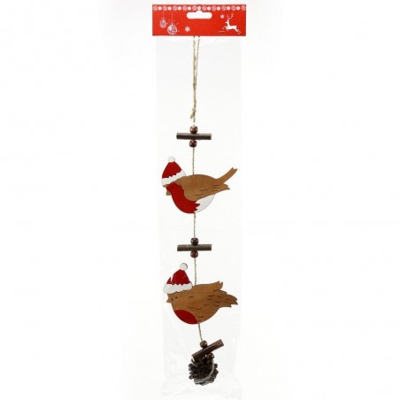 Pendentif oiseau en bois 9 50 x 0 50 x 52 cm