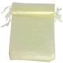 Sachet en organza beige 7 x 10