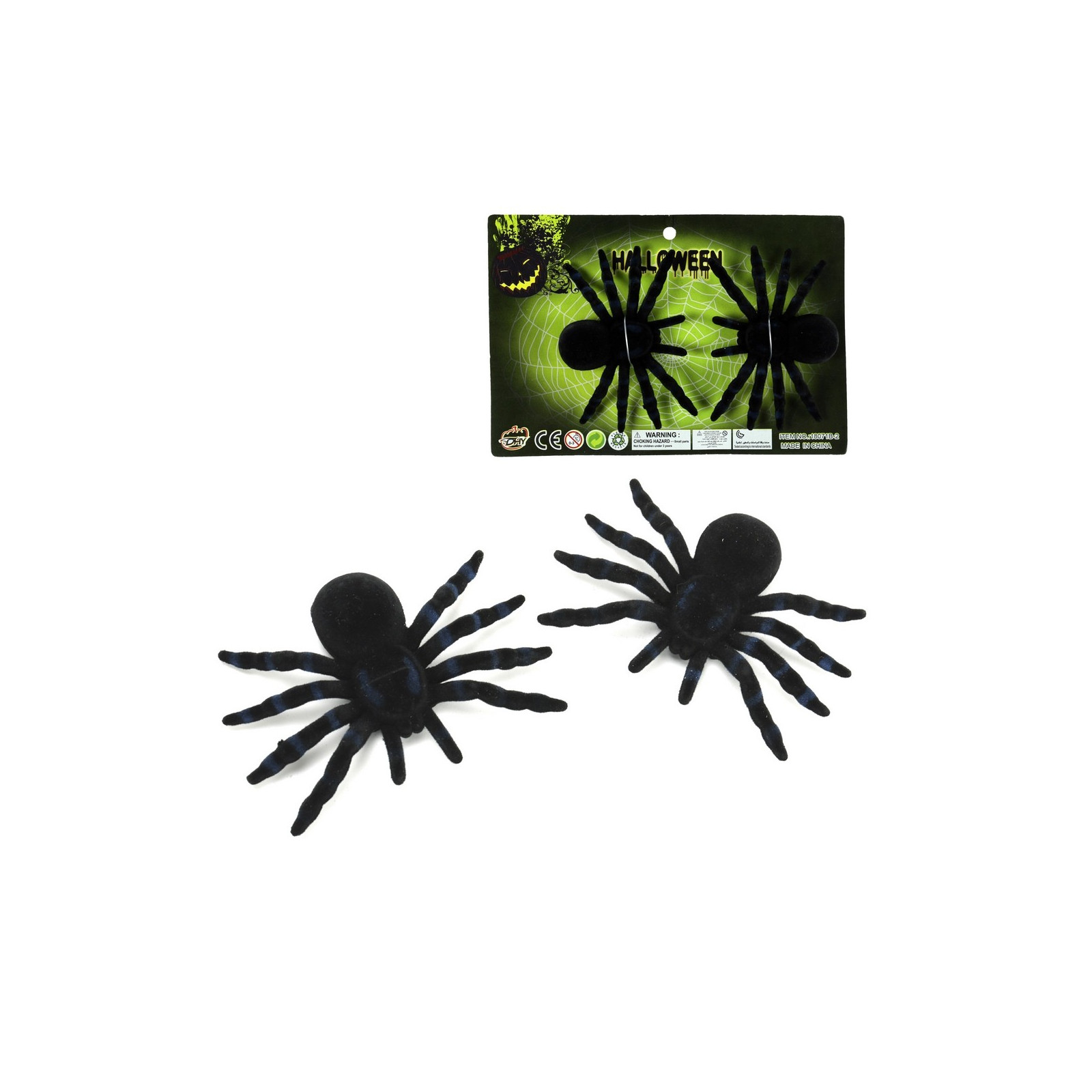 S 2 araignée plastique floquée noire 10 x 7 cm