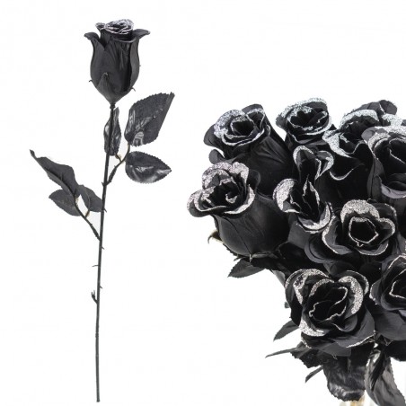 Rose noir argent 4 50 x 4 50 x 43 cm