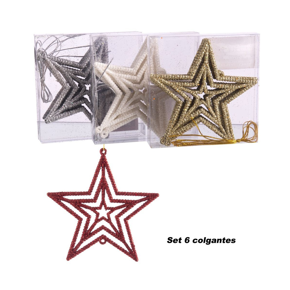 S 6 pendentif étoile en plastique 4 c 11 x 11 cm