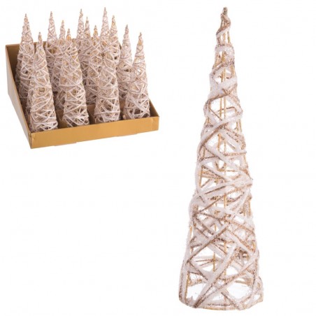 arbre métal blanc décoration noël 7,50 x 7,50 x 25 cm
