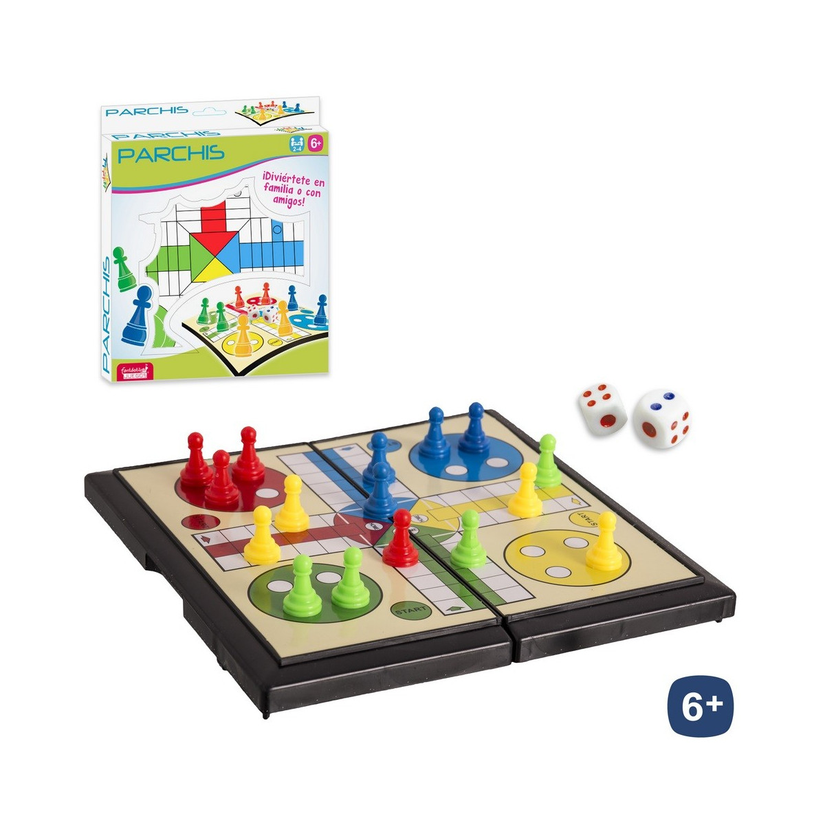 Jeu de Parchís de Voyage 18x18 cm : Amusement classique en format portable