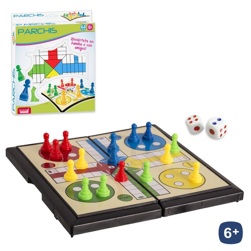 Jeu de Parchís de Voyage 18x18 cm : Amusement classique en format portable