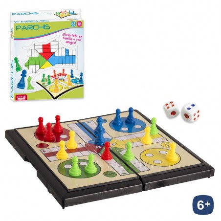 Jeu de Parchís de Voyage 18x18 cm : Amusement classique en format portable