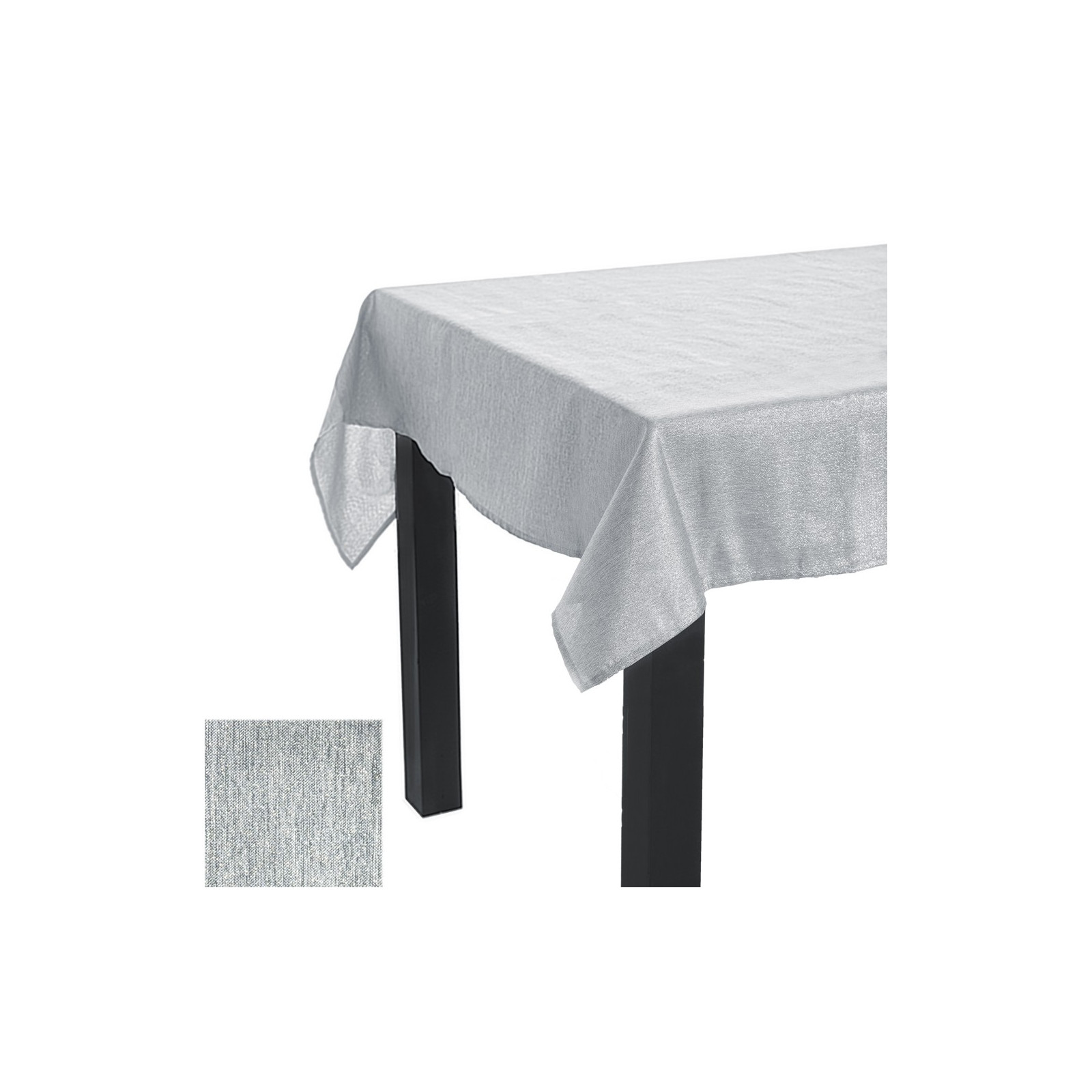 Nappe polyester argent 140 x 150 cm