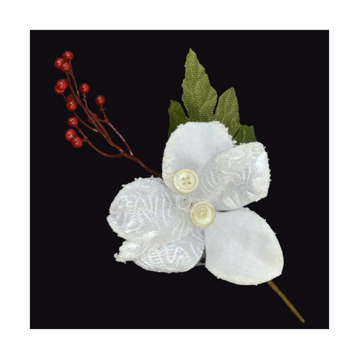 Bâton tissé blanc pour décoration de Noël, 12 x 22 cm