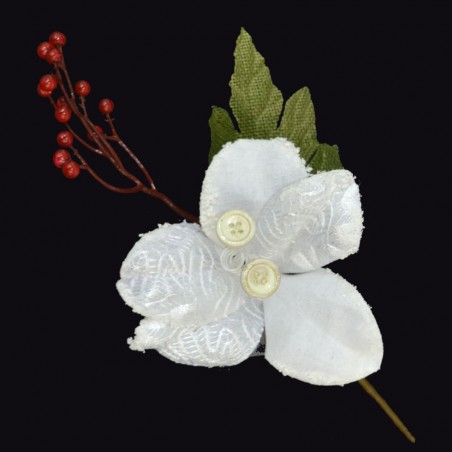 Tige tressée blanche décoration de noël 12 x 22 cm