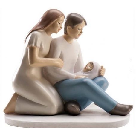 figurines cigognes avec bébé gâteau baptême pas cher