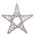 Étoile en osier argent 25 x 25 cm