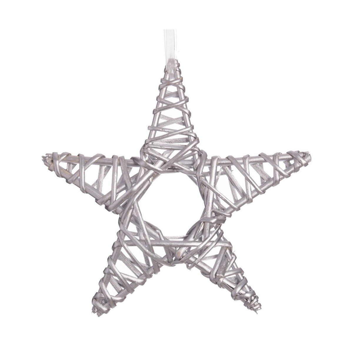Étoile en osier argent 25 x 25 cm