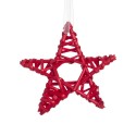 Étoile en osier rouge 15 x 15 cm