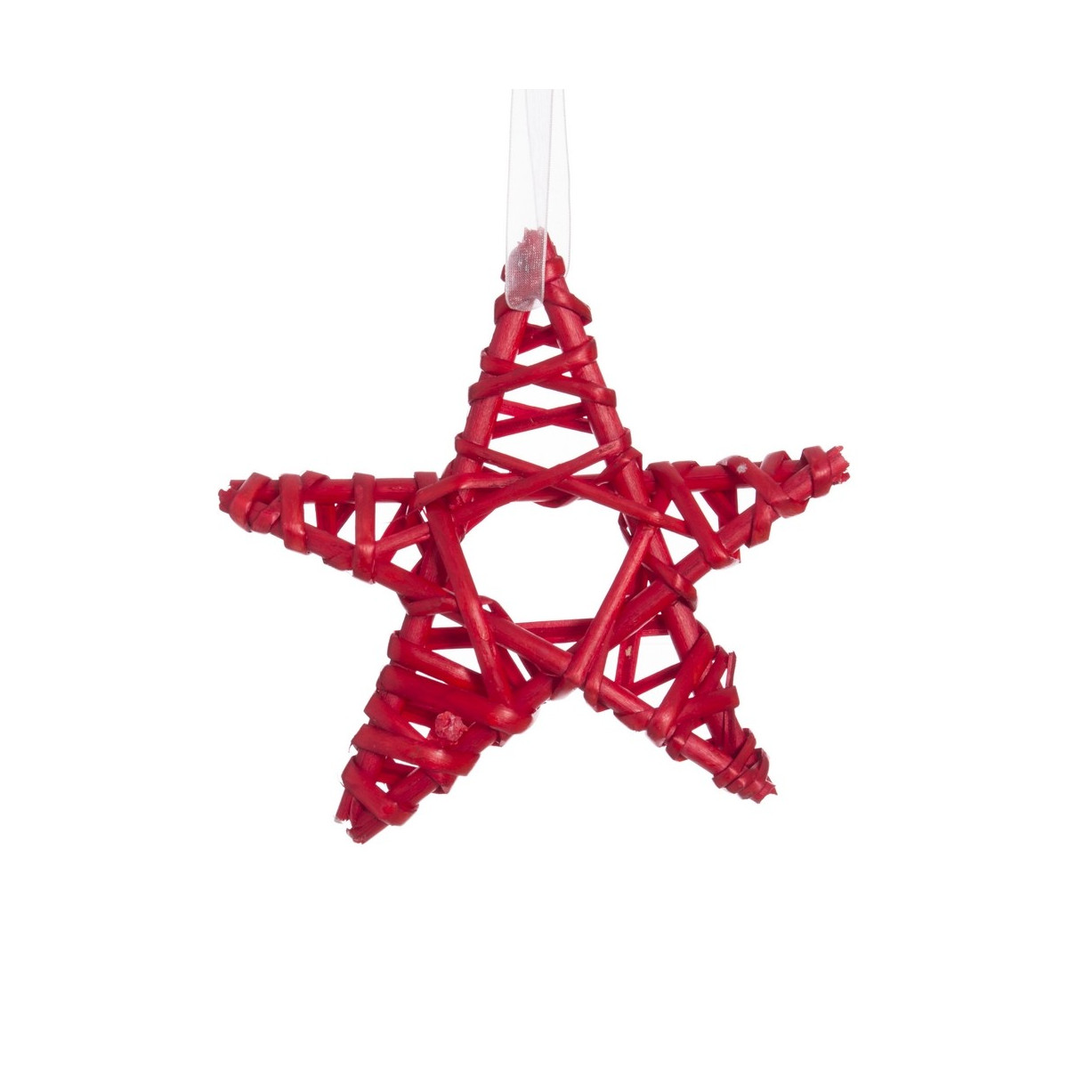 Étoile en osier rouge 15 x 15 cm