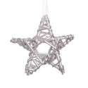 Étoile en osier argent 15 x 15 cm