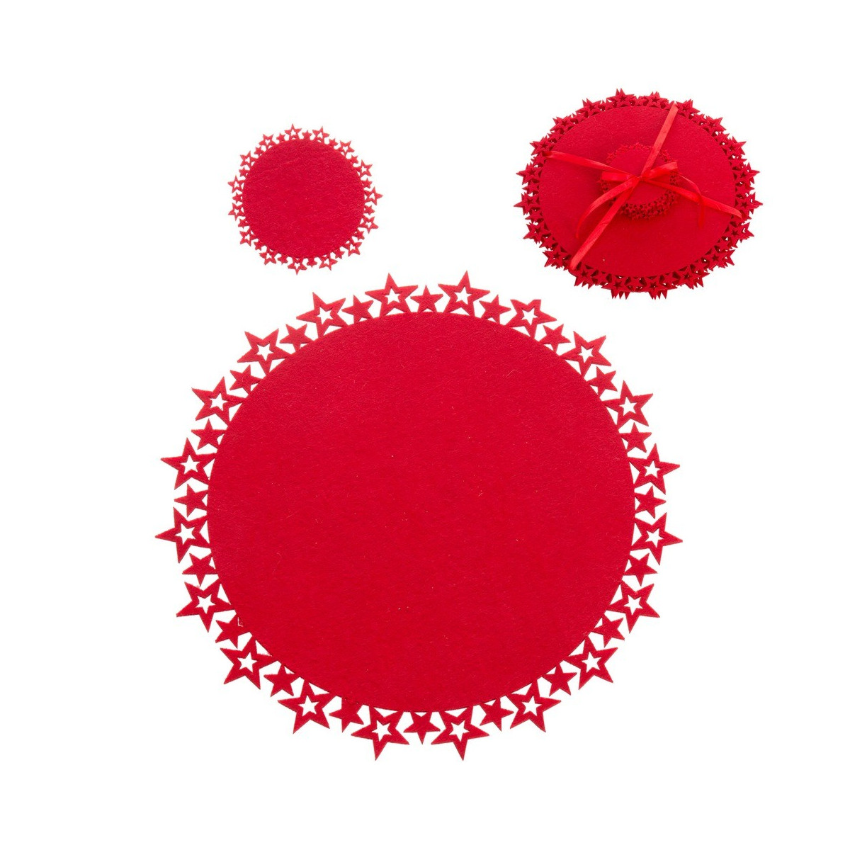 Dessous de plat et dessous de verre rouge S 4 10 x 0 30 x 10 cm