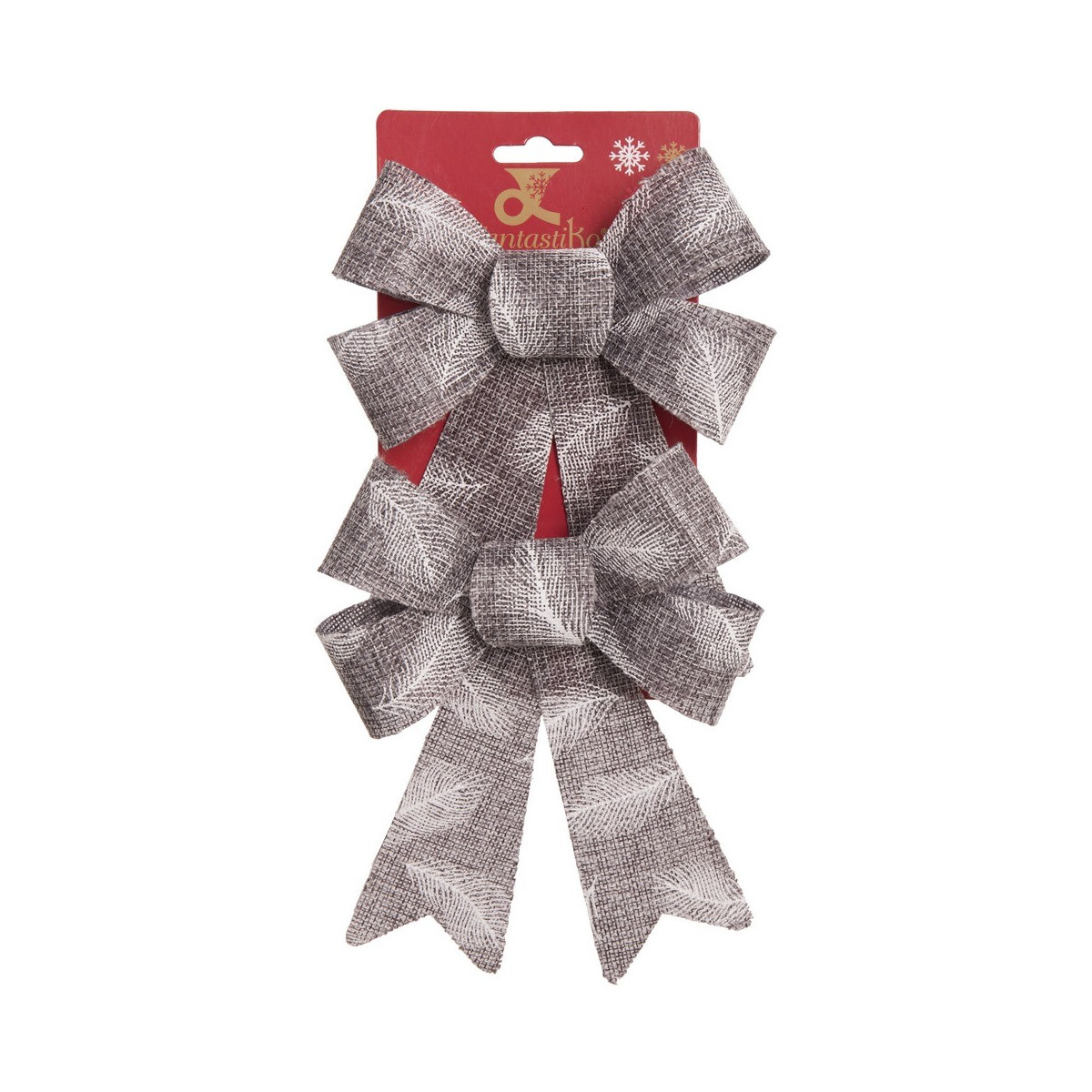 S 2 noeud feuilles de jute gris 14 x 20 cm