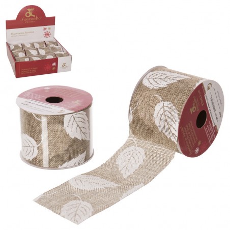 Bobine De Ruban De Feuilles De Jute Naturel 270 X 6,30 Cm