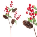 Branche de houx avec pomme de pin 60 cm
