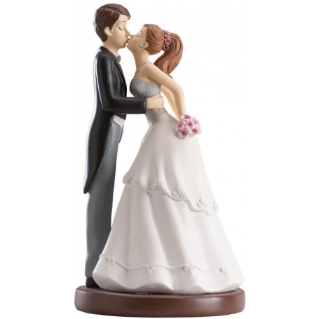 Figurine mariés s'embrassant pour gâteau de mariage