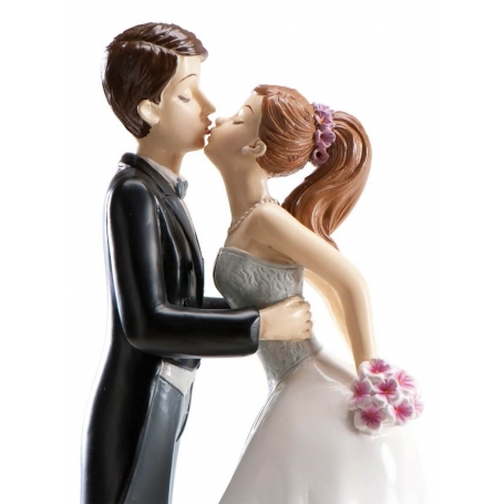Figurine de mariage bisou original