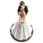 Figurine mariés s'embrassant pour gâteau de mariage