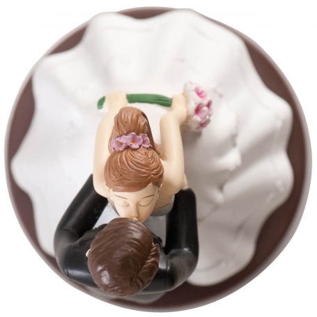 Figurine mariés s'embrassant pour gâteau de mariage