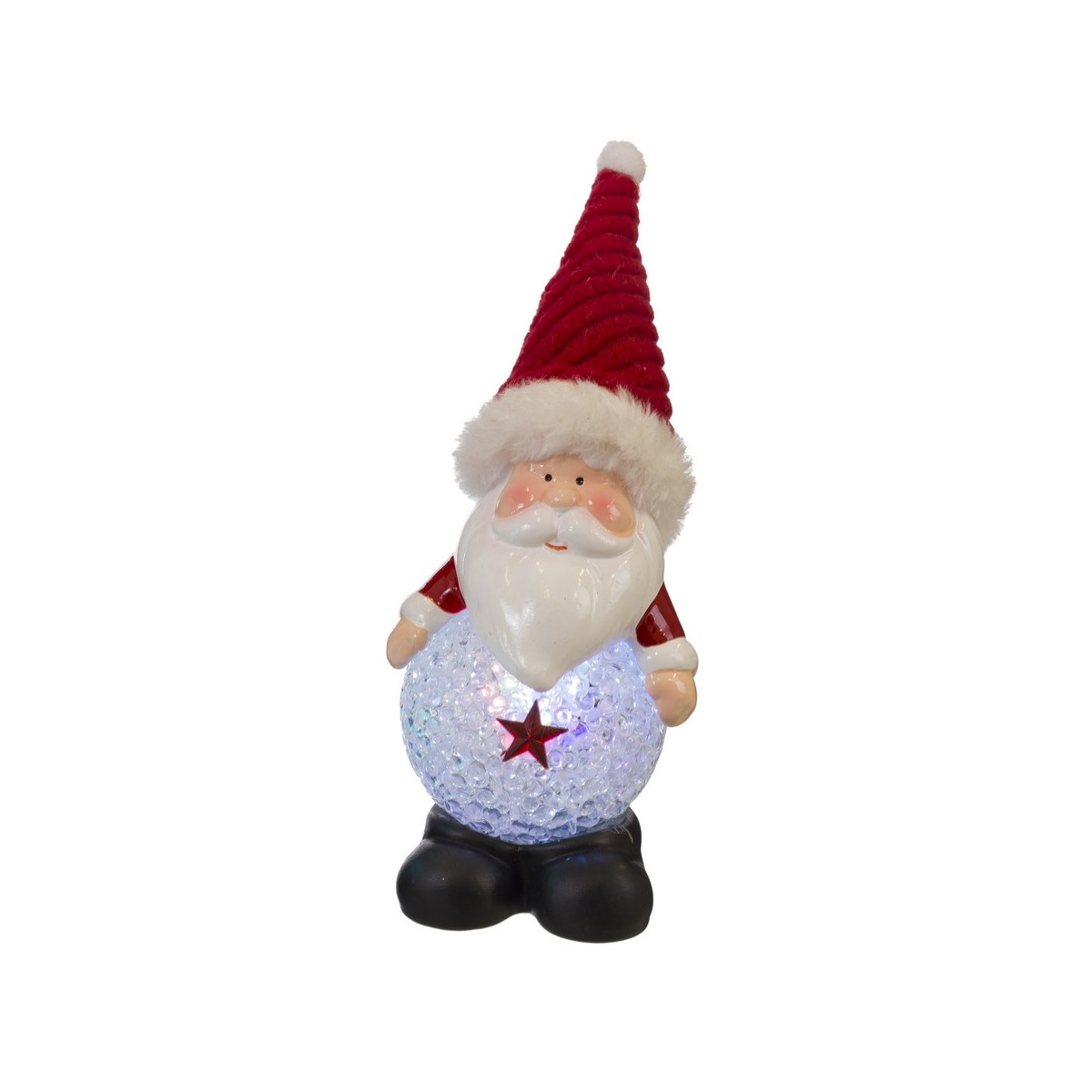 Père Noël en céramique avec lumière LED 6,20 x 5,70 x 15 cm