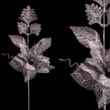 Bouquet de poinsettias tissés en argent