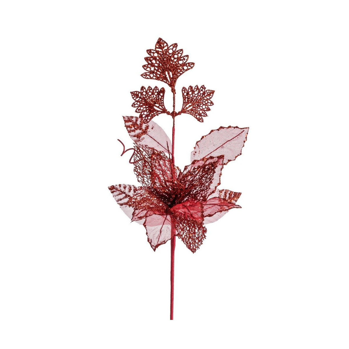 Bouquet de poinsettias tissés rouges