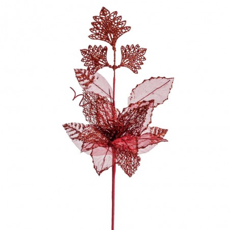 fleur poinsettia tissu rouge