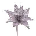Poinsettia tissu argent