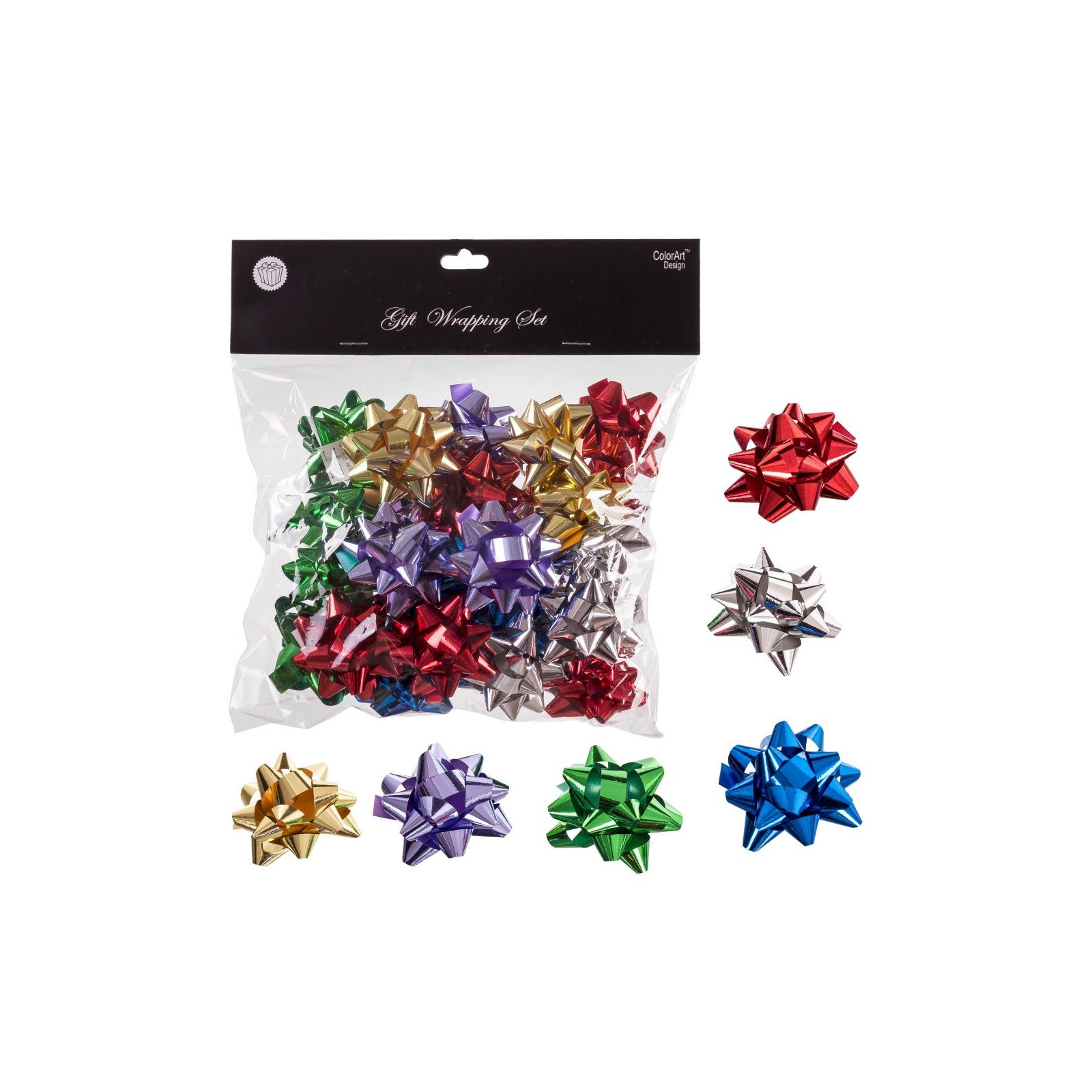 S 25 ruban métallisé multicolore 5 x 5 cm