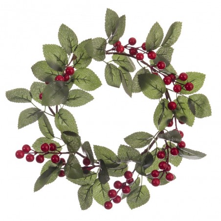 Couronne de houx avec feuilles 30 cm