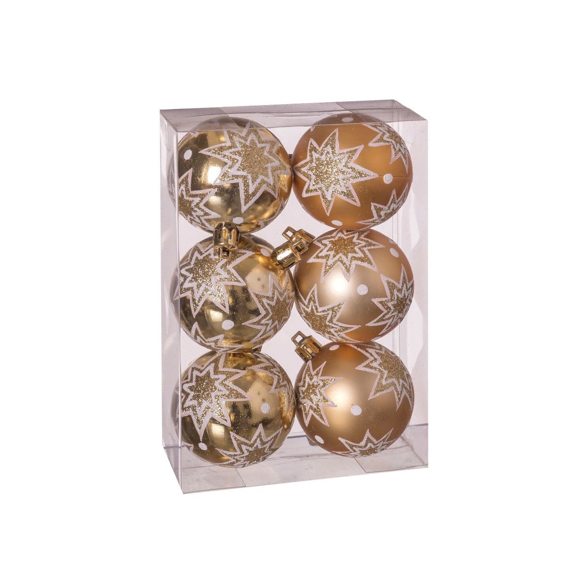 S 6 boules étoiles dorées 11 50 x 6 x 18 cm