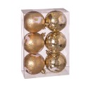 S 6 boules de cerf dorées 6 x 6 x 6 cm