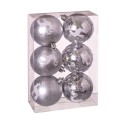 S 6 boules cerfs argent 6 x 6 x 6 cm
