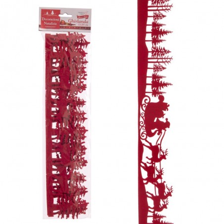 Guirlande feutre rouge 2 m 120 x 0 30 cm