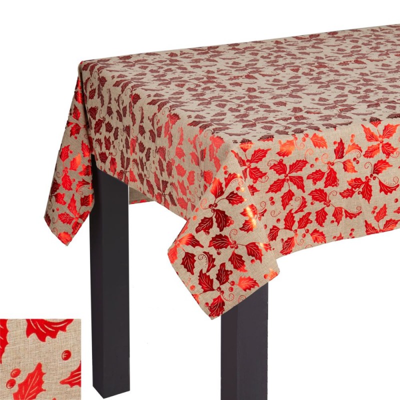 Nappe imprimée en polyester rouge 140 x 180 cm
