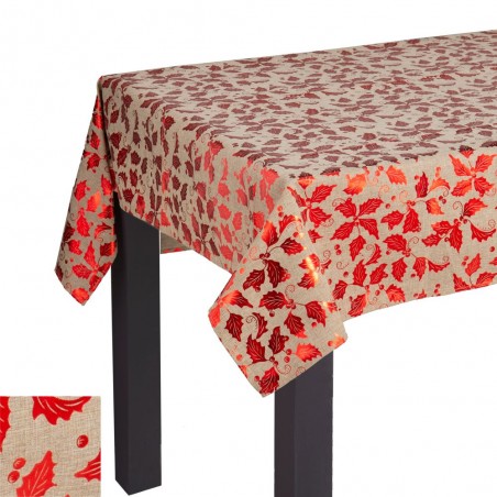 Nappe imprimée en polyester rouge 140 x 180 cm