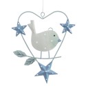 Pendentif oiseau bleu 12,50 x 10 cm