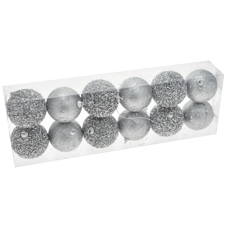 S 12 boules argent 7 x 7 x 7 cm