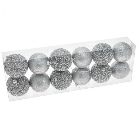 S 12 boules argent 7 x 7 x 7 cm