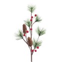 Branche de houx avec pomme de pin 56 cm