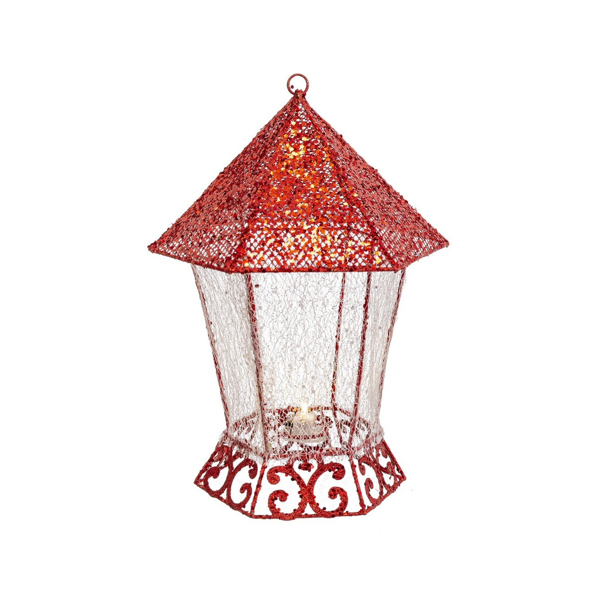 Lanterne avec lumière rouge 23 x 23 x 29 cm