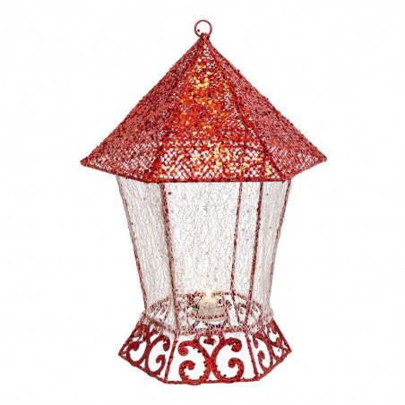 Lanterne avec lumière rouge 23 x 23 x 29 cm