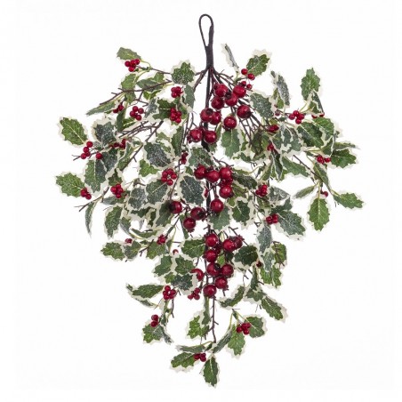 Porte houx suspendue avec feuilles 30 x 10 x 60 cm