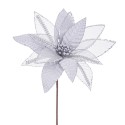 Fleur poinsettia argent 50 x 28 cm
