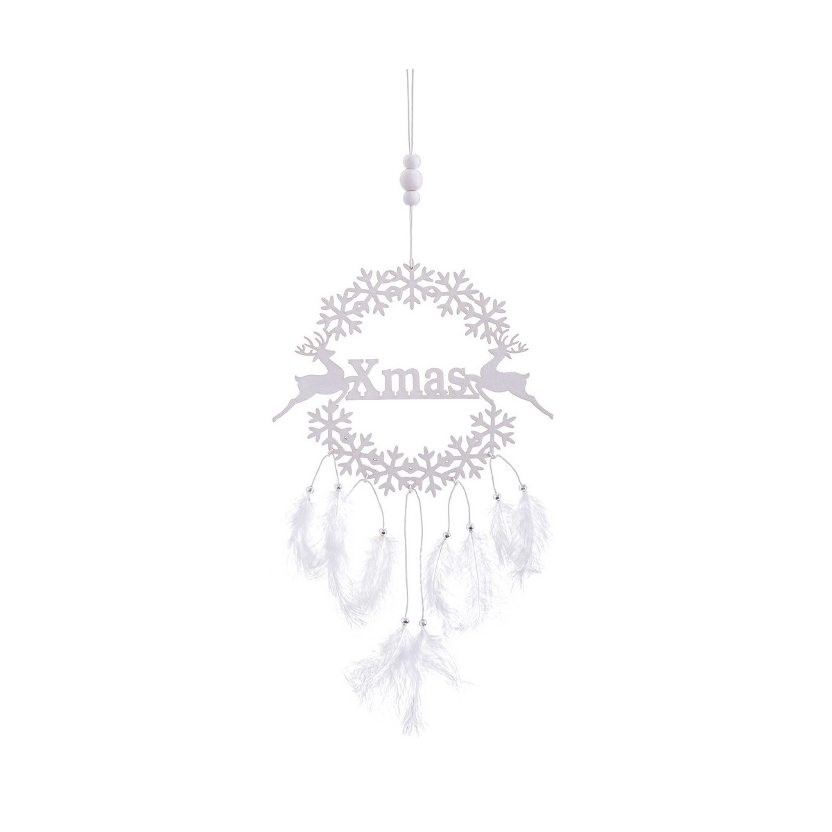 Pendentif plumes en bois 45 cm