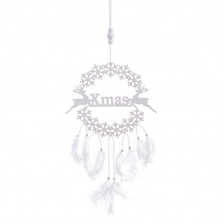 Pendentif plumes en bois 45 cm